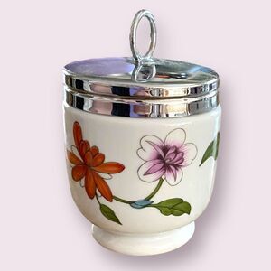 Vintage Royal Worcester Astley Floral Egg Coddler Porcelain